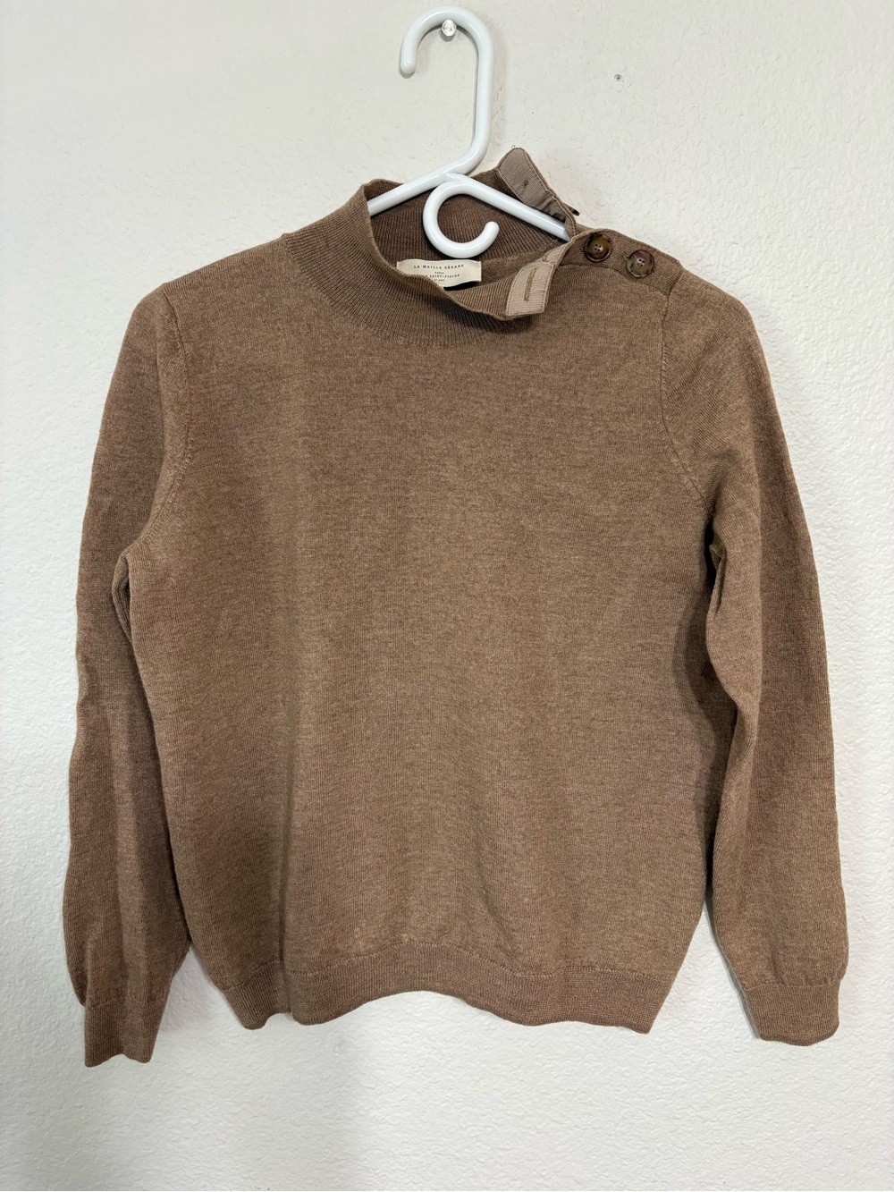 Sézane La Maille Sweater Camel Brown Mock Neck Knit – Size Large